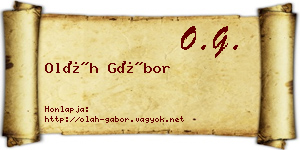 Oláh Gábor névjegykártya