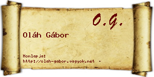 Oláh Gábor névjegykártya